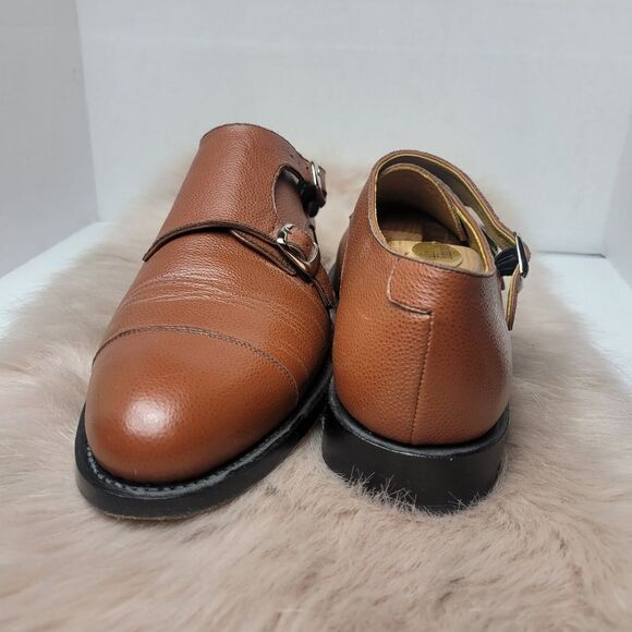 Awl & Sundry Handcrafted Brown Leather Double Monk Oxford Mens Shoes Size 8.5 - Picture 7 of 9